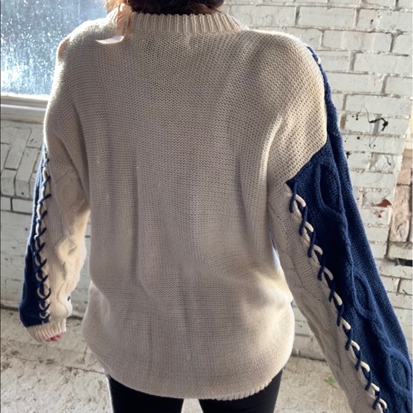 Vintage Gibson contrast chunky knit sweater L - Picture 5 of 11